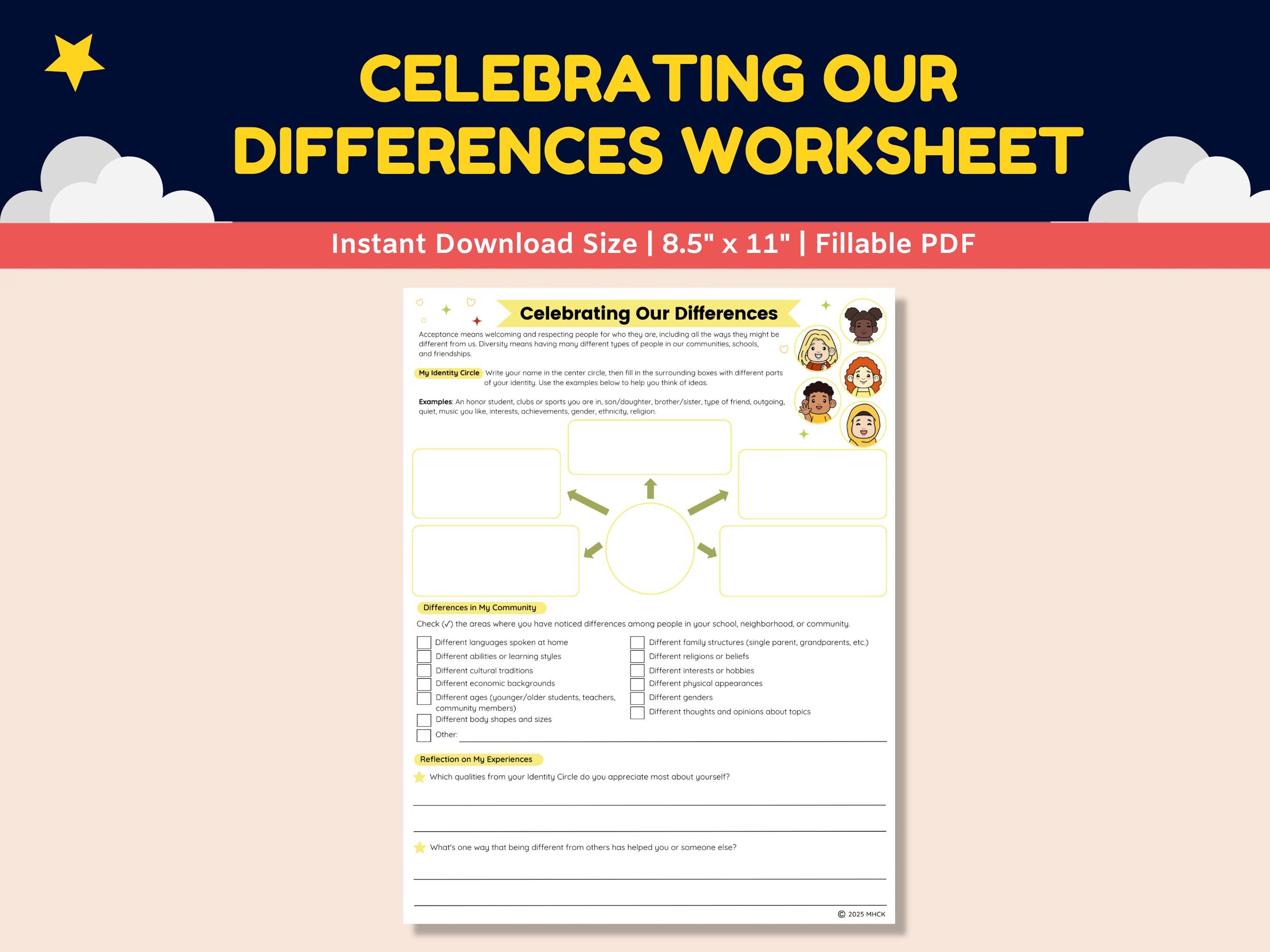 Accepting Differences Worksheets Character Education Kids-teens ...