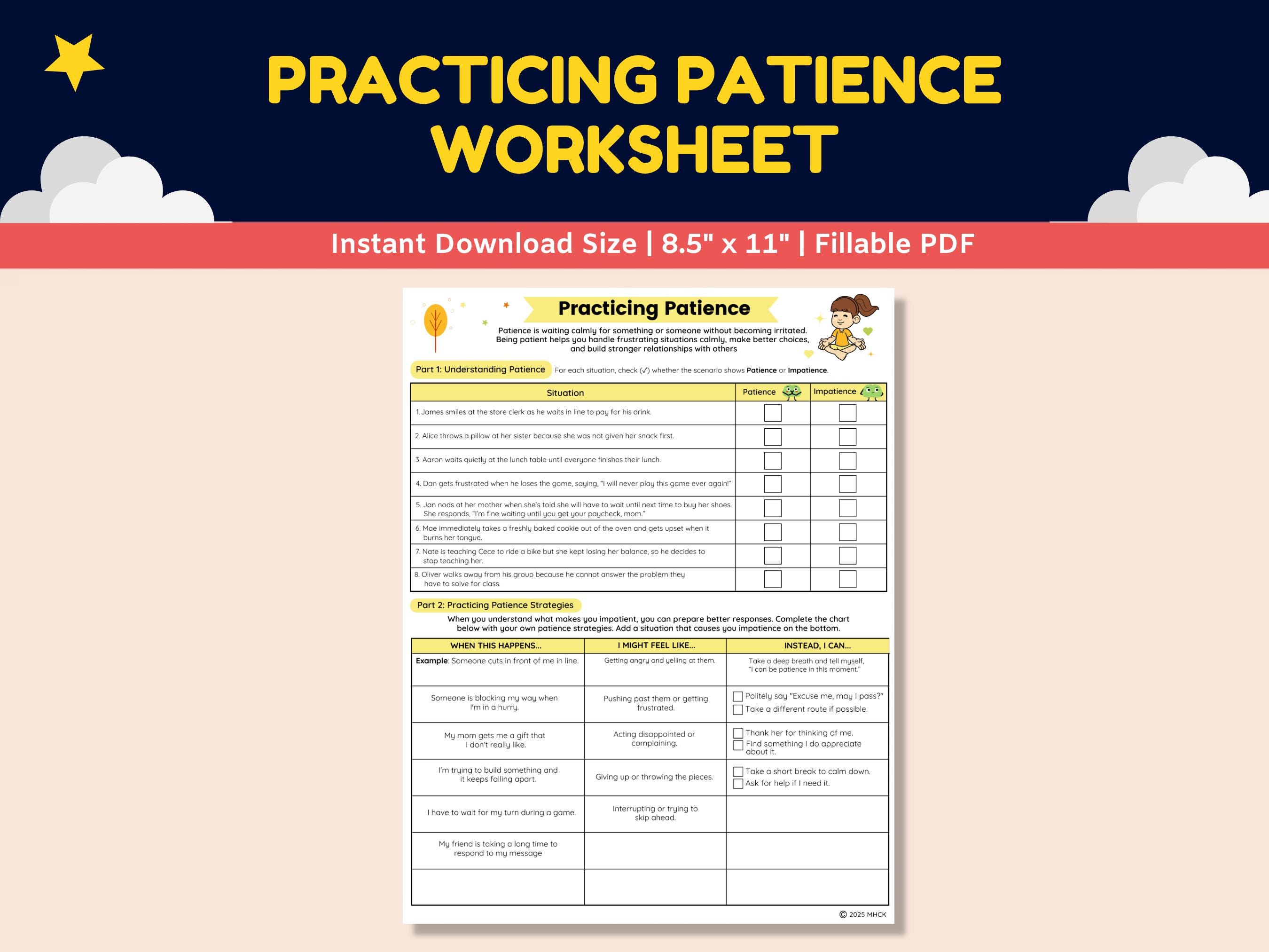 Patient Experience Worksheet.pdf Patience Worksheets Being Patient Character Education Kids-teens-social ...