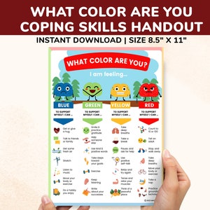 Feelings Chart For Kids - What Color Are you? Printable Poster