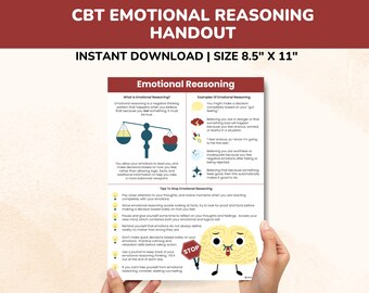 Emotional Reasoning CBT Cognitive Distortion Thinking Errors-Kids-Teens-Adults-Anxiety-Trauma-Anger-Self Esteem-Mental Health-CBT Poster