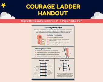Bravery Ladder for Kids – Printable & Fillable CBT Exposure Hierarchy ...