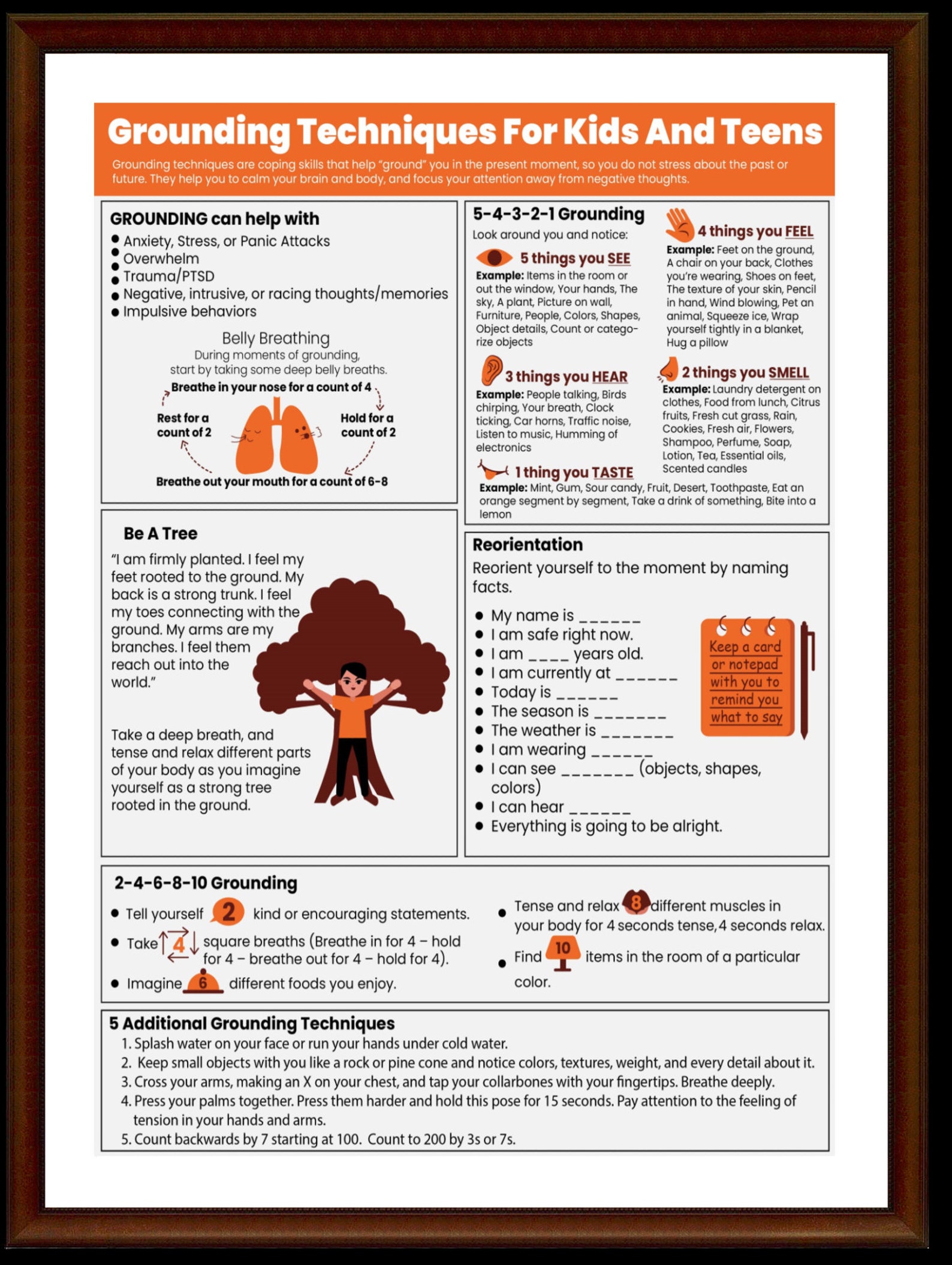 Trauma Coping Skills Printable-Grounding-PTSD Awareness Coping | Etsy