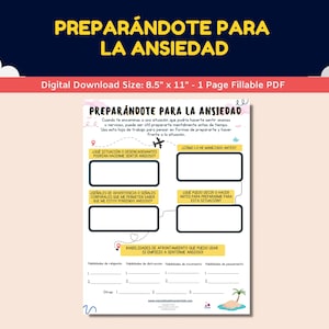 Spanish Anxiety Worksheet For Kids-Teens - Preparandote Para La Ansiedad - Preparing For Anxiety Worksheet