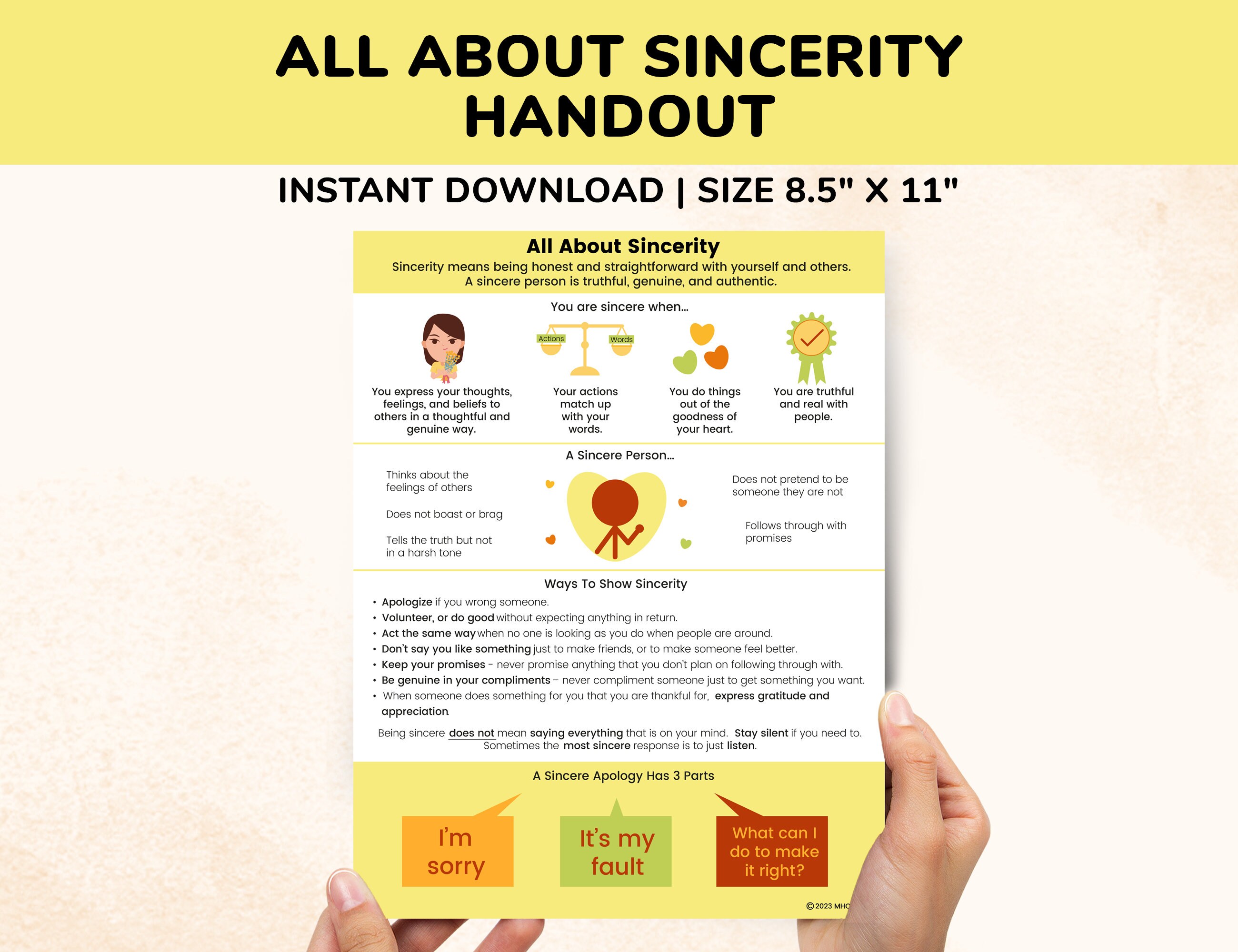 Sincerity Poster Character Education for Kids Teens-character ...