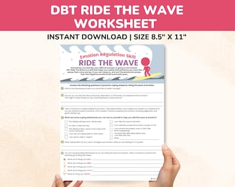 DBT Ride The Wave Worksheet Fillable PDF-Emotion Regulation Skills-Dialectical Behavior Therapy Worksheet