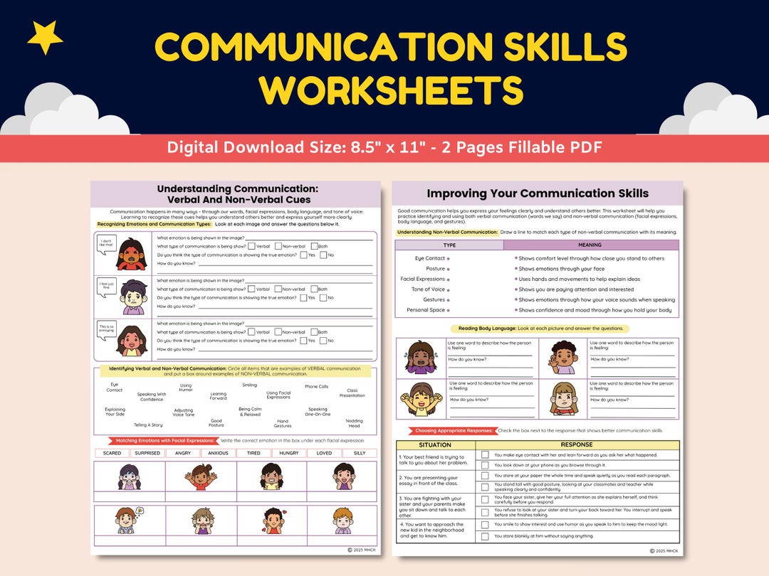 Communication Skills - Social Skills Worksheets for Kids-teens-students ...