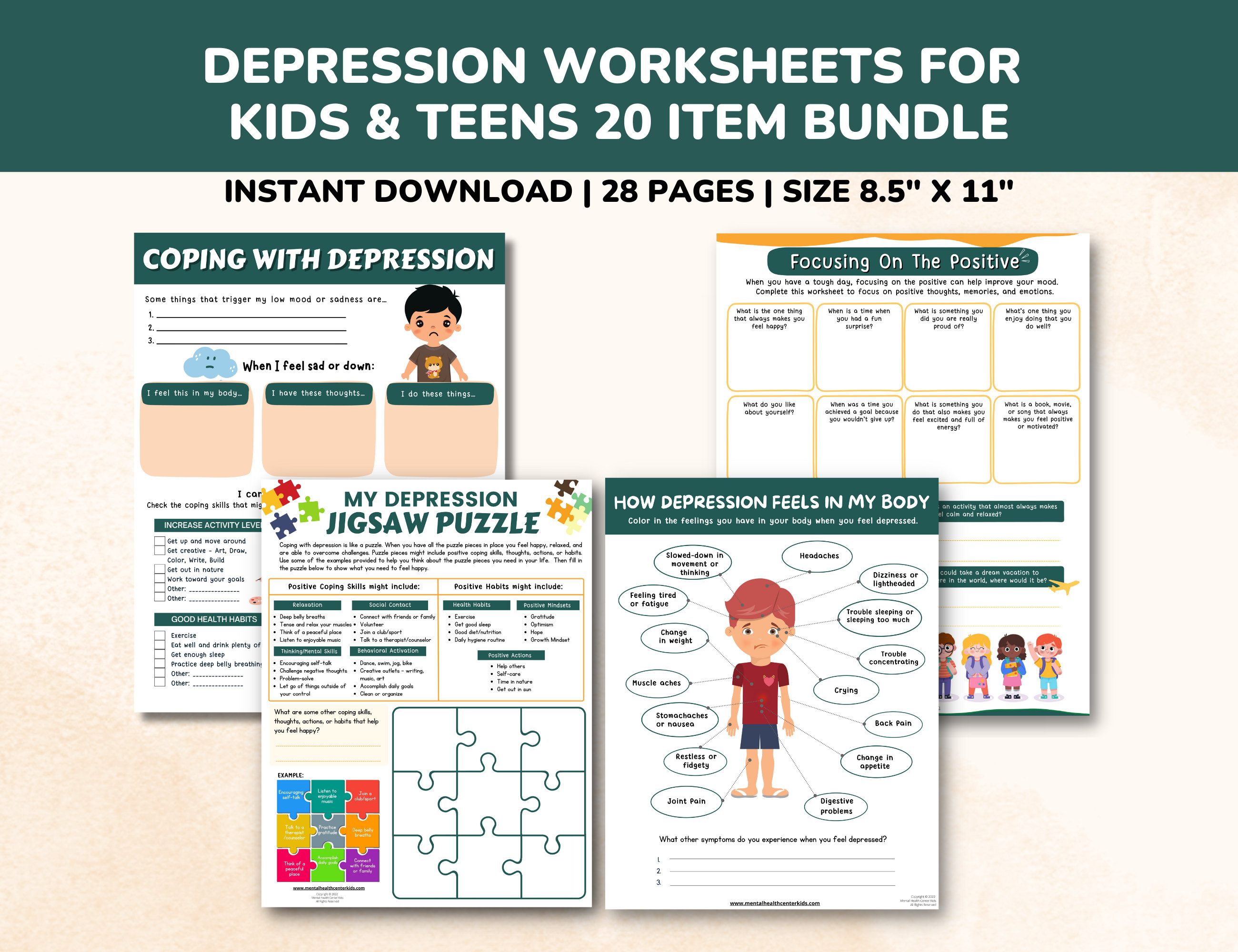 Depression Worksheets For Kids Depression Worksheets Help Health