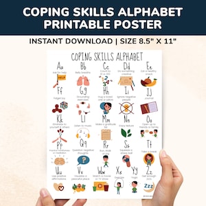 Coping Skills Alphabet Printable Therapy Posters Kids Teens-calm Down ...