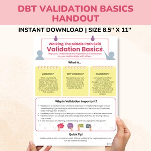 DBT Validation Basics Handout - Interpersonal Effectiveness Skills PDF - Walking The Middle Path