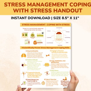 Stress Management Coping With Stress Poster-Stress Relief PDF-Kids-Teens-Adults-Therapy Worksheets-Counseling Tools-Stress Interventions