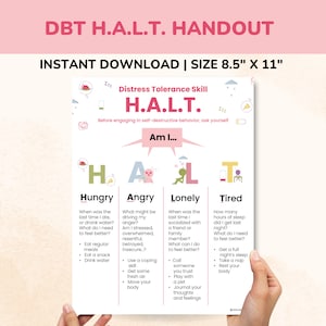 DBT HALT Handout - Hungry, Angry, Lonely, Tired