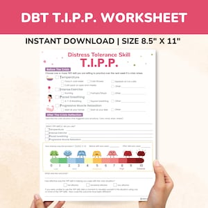 Werkblad DBT TIPP-vaardigheden - Vaardigheden in noodtolerantie Invulbare pdf - Werkblad Dialectische gedragstherapie - Tipp Het temperatuurblad