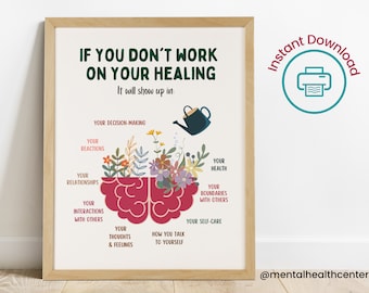 Therapie Büro Poster-Beratung Büro Dekor-Wenn Sie nicht an Ihrer Heilung arbeiten-Druckbare Wand Kunst Geschenk-DBT Trauma Ptsd EMDR Angst CBT