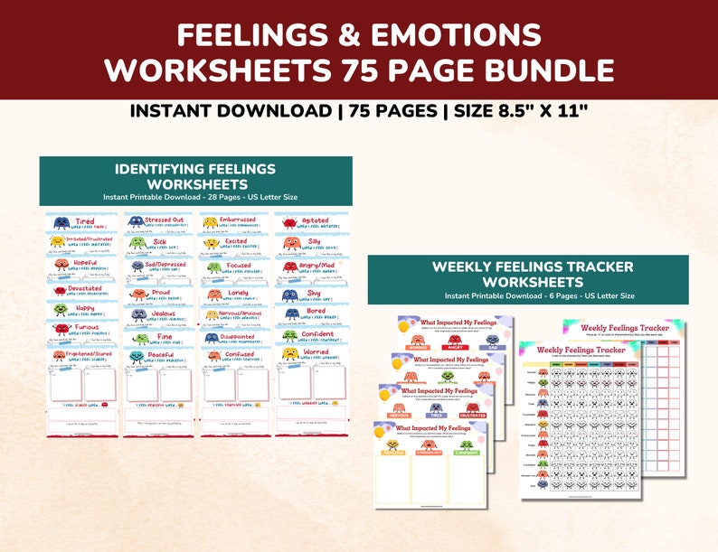 emotions worksheets for kids