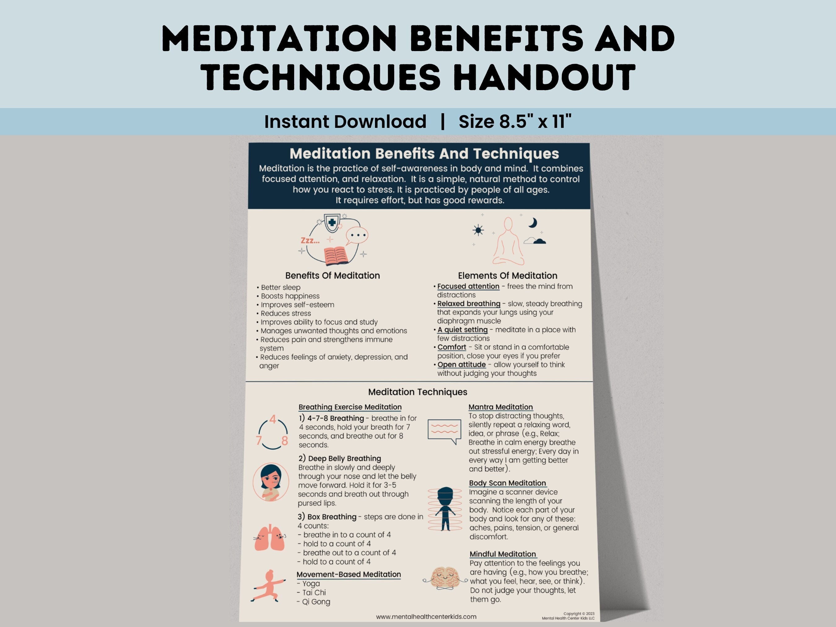 Meditation Coping Skills for Stress Anxiety Worries Trauma - Etsy Israel