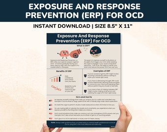 OCD ERP Coping Skills-Exposure & Response Prevention-Kids-Teens-Adults-Therapy Handout-Counseling Worksheets-OCD Awareness Poster
