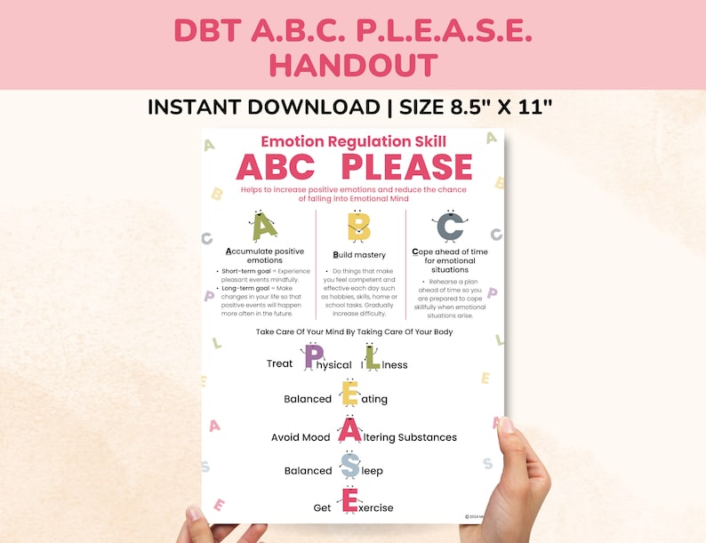 Dbt Abc Worksheet.pdf DBT ABC PLEASE Handout - Emotion Regulation Skills Pdf - Etsy
