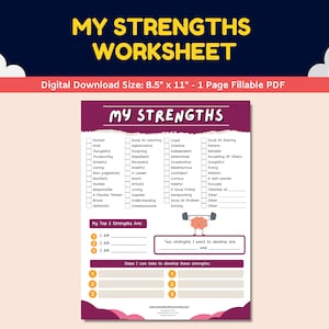 Meine Stärken Selbstwertgefühl Fillable Worksheet Kinder Jugendliche Psychische Gesundheit Kinderberatung Therapie Positives Wachstum Denkweise Aktivität Bewältigungsfähigkeiten