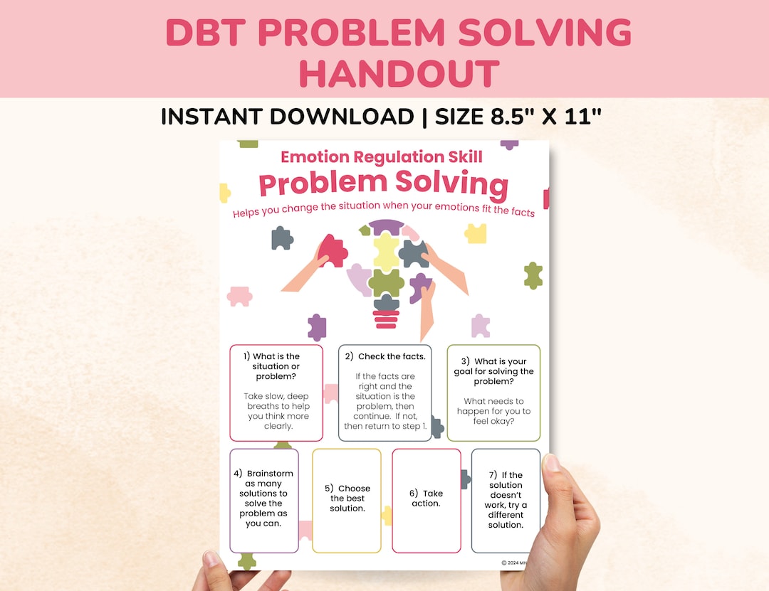 DBT Problem Solving Handout - Emotion Regulation Skills PDF - Etsy