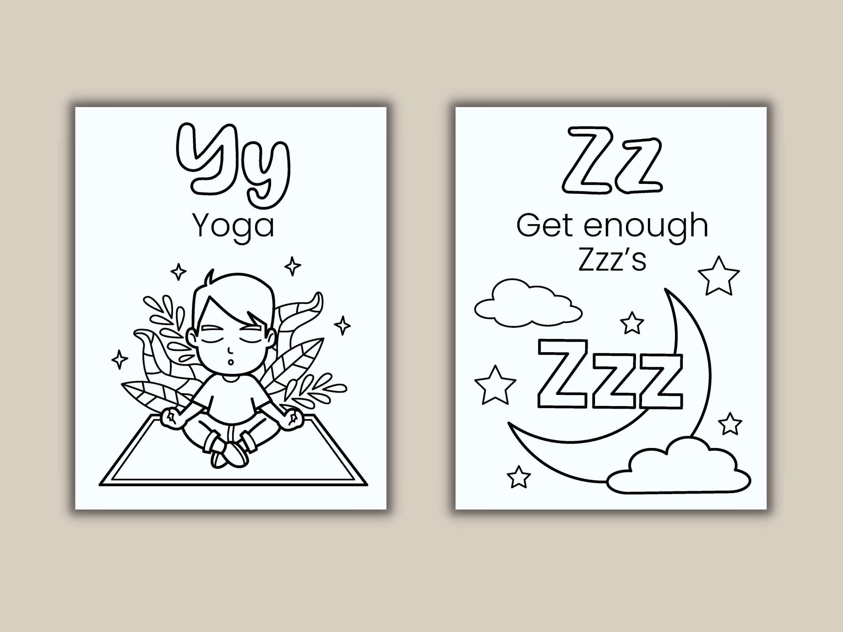 Coping Skills Alphabet Printable Coloring Pages Book Kids Etsy