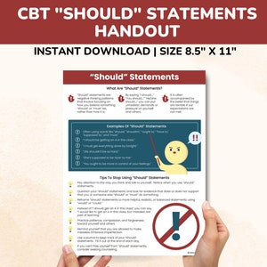 Cbt Should Statements Cognitive Distortions Thinking Errors Child