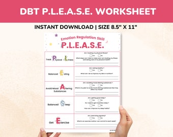 DBT PLEASE Skills Worksheet PDF-Emotion Regulation Skills-Dialectical Behavior Therapy Worksheet