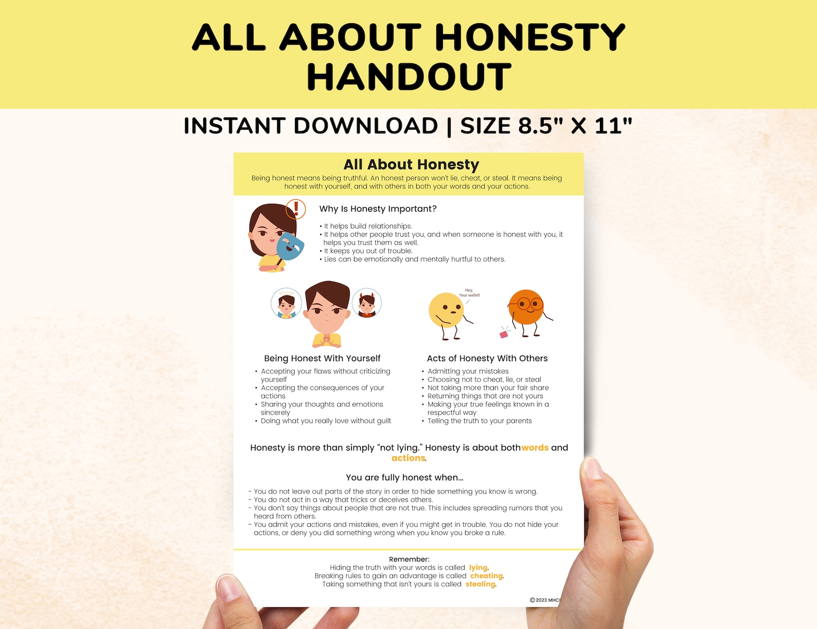 Honesty Poster Character Education For Kids