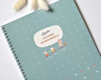 Childhood Memories Journal – From 1 to 10 years old – Album to Complete – Birth Gift Idea – BICYCLE Cover