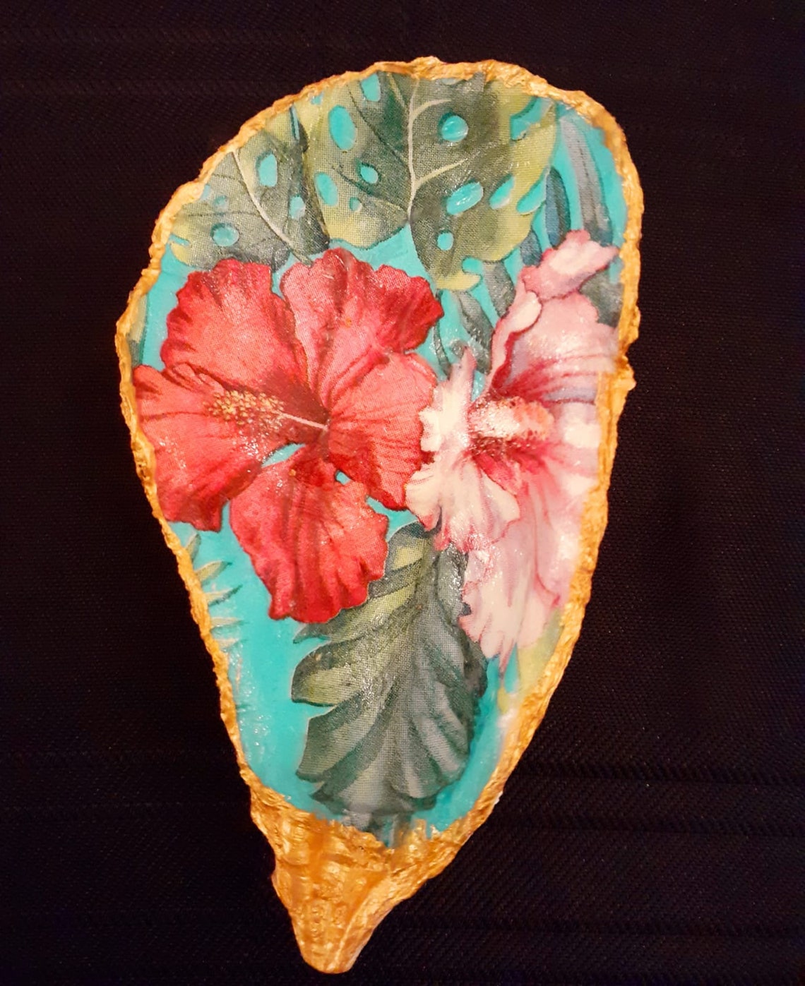 Handmade Decoupage Oyster Shell Etsy