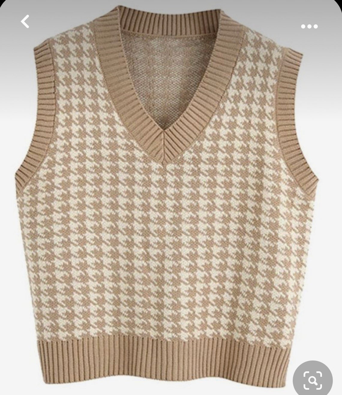 Houndstooth Sweater Vest Vneck Etsy