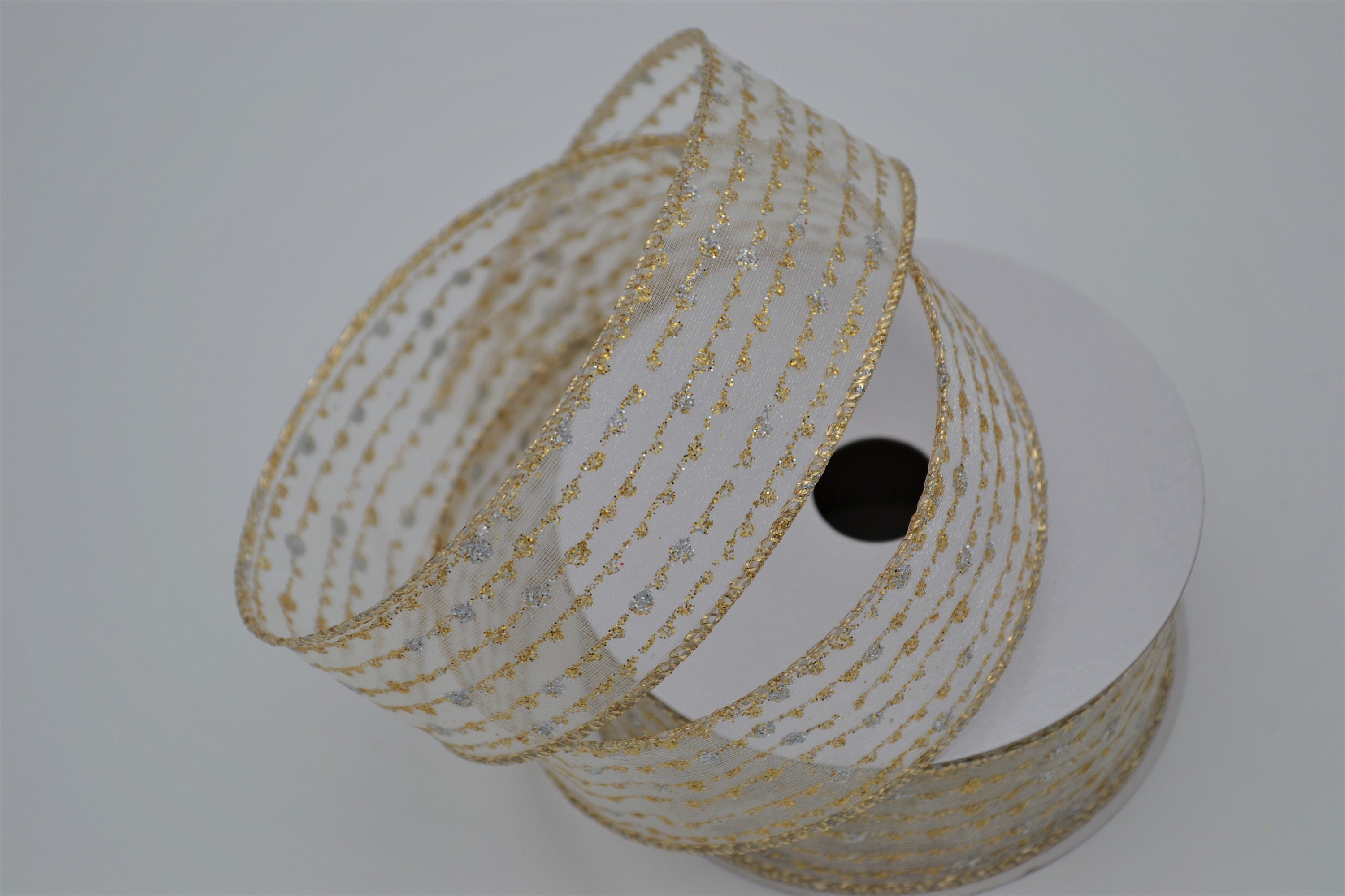 Cinta pura con acento dorado acento plateado de cinta de boda | Etsy