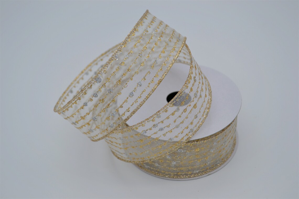 Cinta pura con acento dorado acento plateado de cinta de boda | Etsy