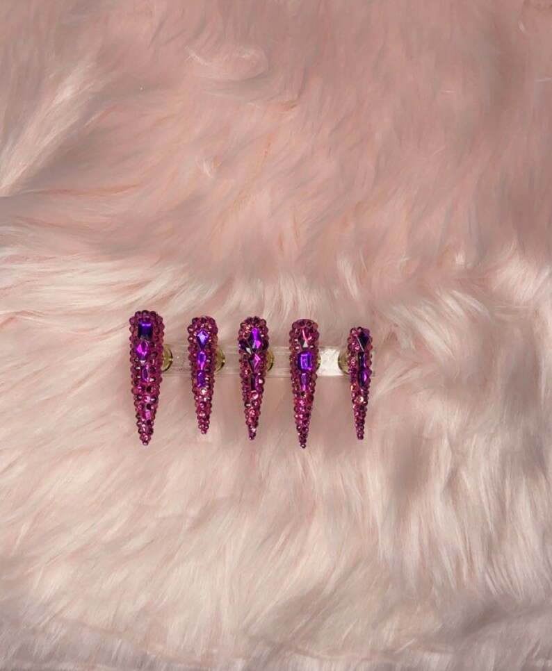 Jasmina Acrylic Stiletto Press on Nail Set Etsy