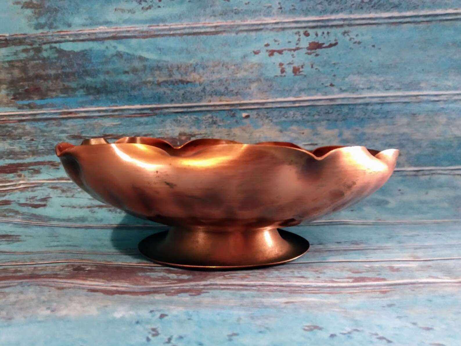 hammered copper butter dish