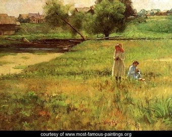 John Ottis Summertime 1890 - Hoosier Group Artist,Hand-made oil painting reproduction,famous artwork,living room wall art,home décor