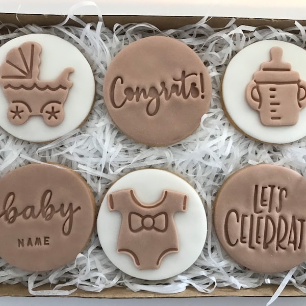 Personalised congratulations pregnancy announcement biscuit cookies gift box