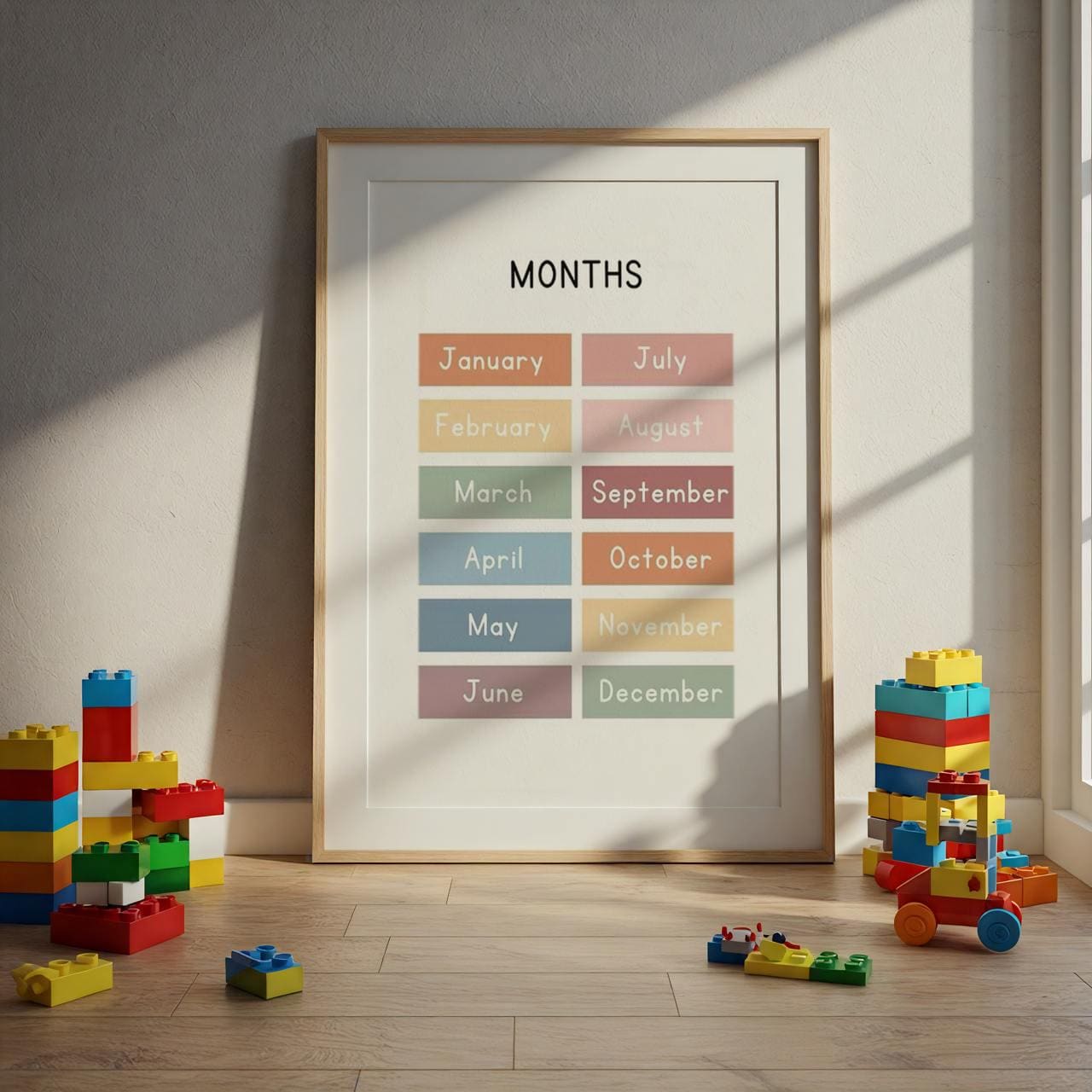 Months of the Year Wall Art – Nursery Educational Print – Kids Learning ...