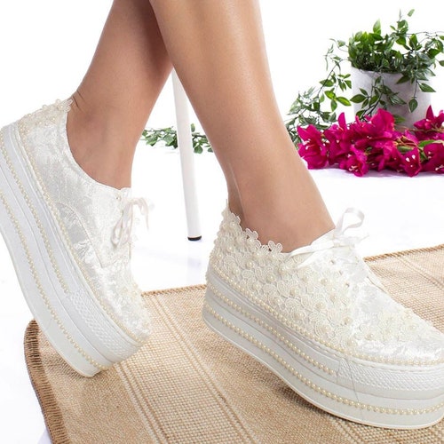 platform wedding sneakers
