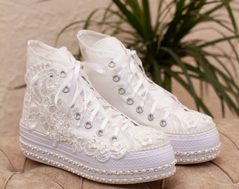 converse dentelle blanche