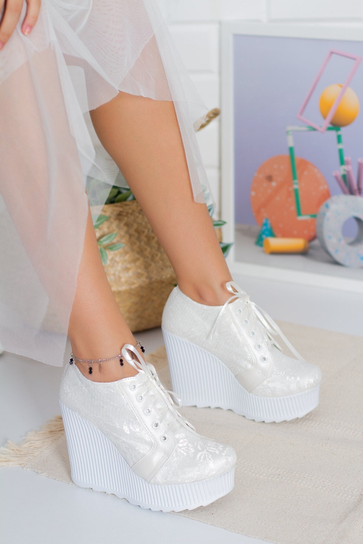 Trouwschoenen Bruidsschoenen Witte Schoenen Trouwhakken Hoge - Etsy België
