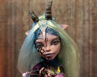 Capricorn - The darkest zodiac collection - / OOAK custom Monster High doll/ repaint/ collectibles