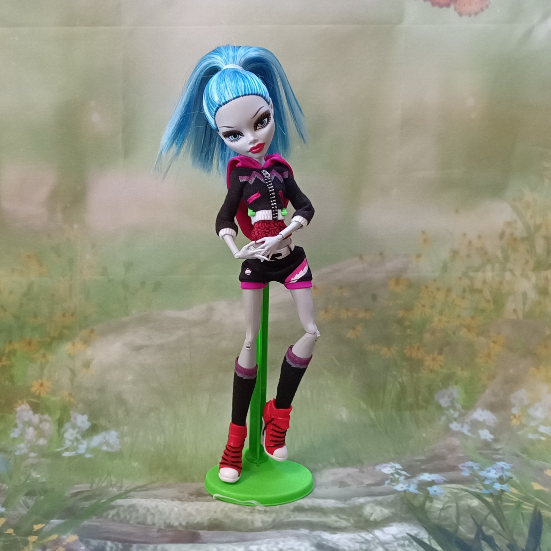 Monster high doll Ghoulia Yelps/ Classroom + Fearleading outfit