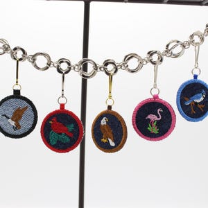 Gestickte Taschenanhänger / Reißverschluss / Geldbeutel / Taschenanhänger, Vögel