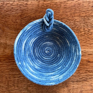 Natural indigo dyed rope small bowl