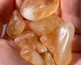 Tumbled Natural Citrine Stones Healing Crystals November Birthstone