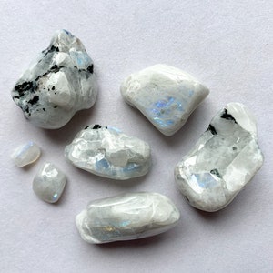 You Pick Tumbled Rainbow Moonstones, Flashy, AAA Grade, Healing Crystals, June Birthstone - Please Read FULL Description