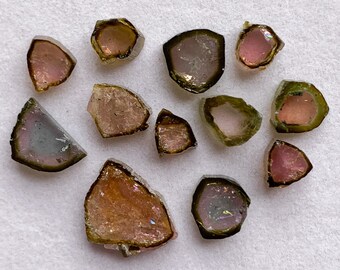 You Pick Rough Polished Natural Watermelon Tourmaline Slices/Stones - Please Read FULL Description