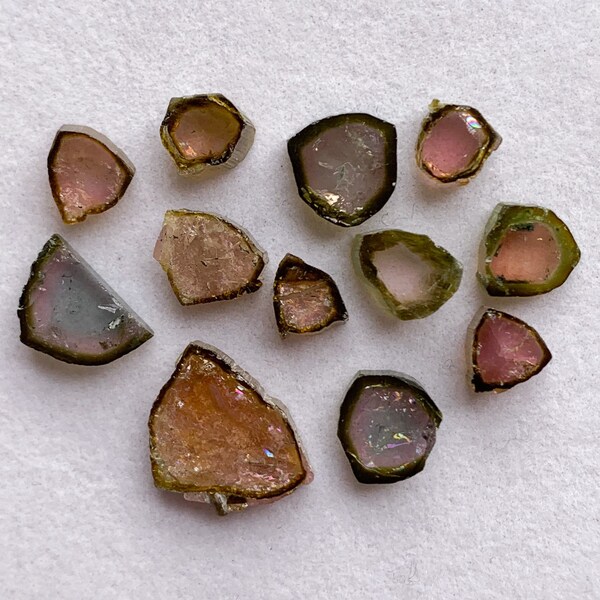 You Pick Rough Polished Natural Watermelon Tourmaline Slices/Stones - Please Read FULL Description