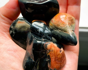 Tumbled Black Onyx Stones August Birthstone - Please Read FULL Description