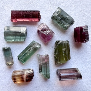 You Pick Rough/Raw Natural Watermelon Tourmaline Rods/Bars - Please Read FULL Description